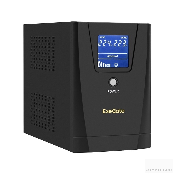 Exegate EX292803RUS ИБП ExeGate SpecialPro Smart LLB-1600.LCD.AVR.2SH.3C13 1600VA/950W, LCD, AVR, 2Schuko3C13, съемн.кабель, металлический корпус, Black