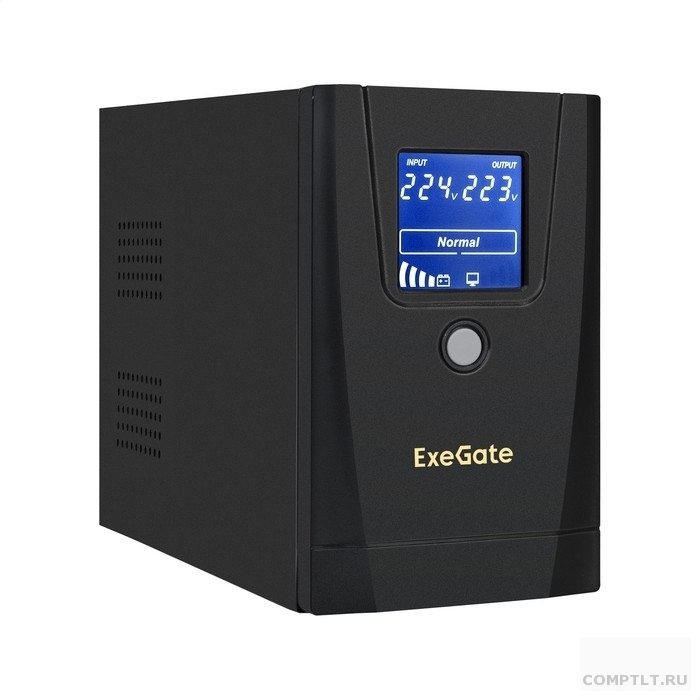 Exegate EX292770RUS ИБП ExeGate SpecialPro Smart LLB-650.LCD.AVR.1SH.2C13.RJ.USB 650VA/360W, LCD, AVR,1Schuko2C13, RJ45/11,USB, металлический корпус, Black
