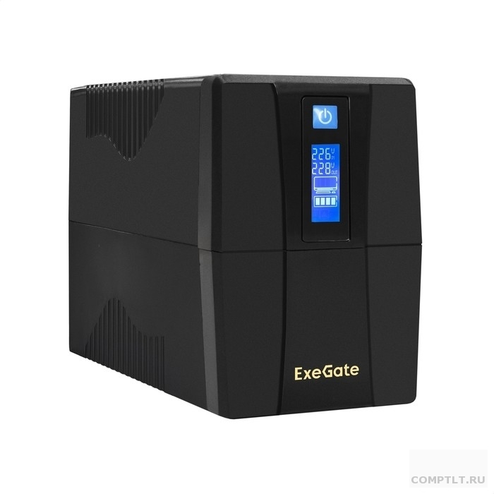 Exegate EX292792RUS ИБП ExeGate Power Smart ULB-1000.LCD.AVR.2SH.RJ.USB 1000VA/550W, LCD, AVR, 2Schuko,RJ45/11,USB, Black