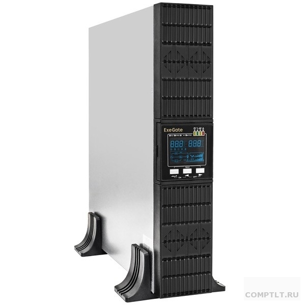 Exegate EX293048RUS ИБП On-line ExeGate PowerExpert ULS-1000.LCD.AVR.1SH.2C13.USB.RS232.SNMP.2U 1000VA/1000W, On-Line, PF1, LCD, 1Schuko2C13 , RS232, USB, SNMP-slot, Rackmount 2U/Tower, металличе