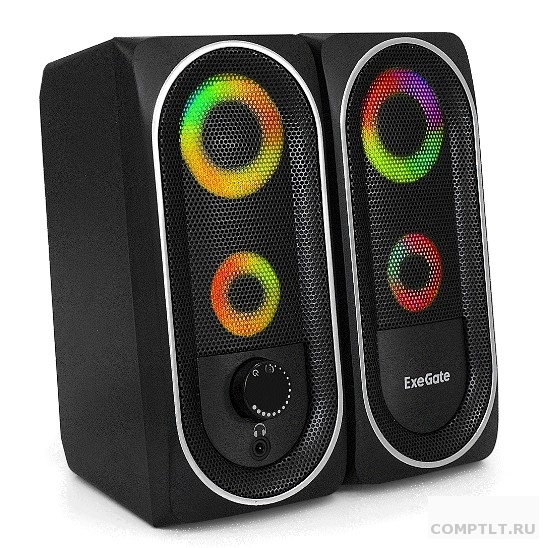 ExeGate Accord 220 EX289686RUS питание USB, 2х3Вт 6Вт RMS, 60-20000Гц, цвет черный, RGB подсветка, Color Box