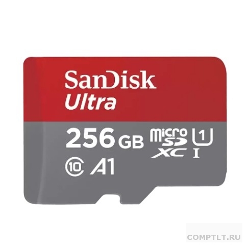 Micro SecureDigital 256GB SanDisk Ultra Class 10, UHS-I, R 150 МБ/с, SDSQUAC-256G-GN6MN без адаптера SD