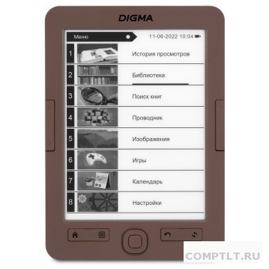 Digma E60C 6" E-ink HD Pearl 1024x758 600MHz/4Gb/microSDHC коричневый1070243