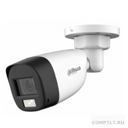 DAHUA DH-HAC-HFW1200CLP-IL-A-0280B-S6 Уличная цилиндрическая HDCVI-видеокамера с интеллектуальной двойной подсветкой 2Мп, объектив 2.8мм, ИК 20м, LED 20м, IP67, корпус металл, быстрый монтаж