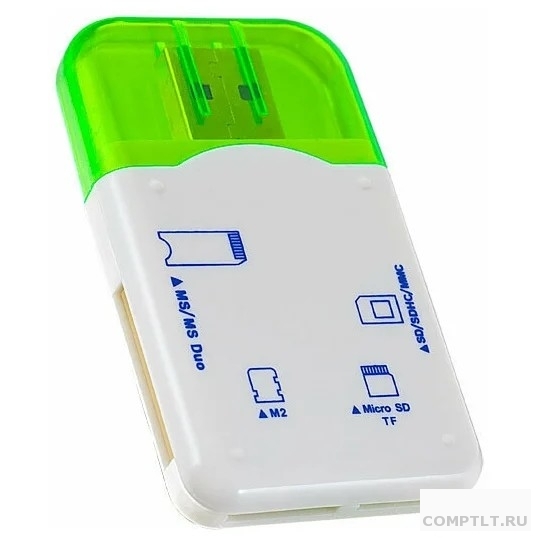 Perfeo Card Reader SD/MMCMicro SDMSM2, PF-VI-R010 Green зеленый PF4258